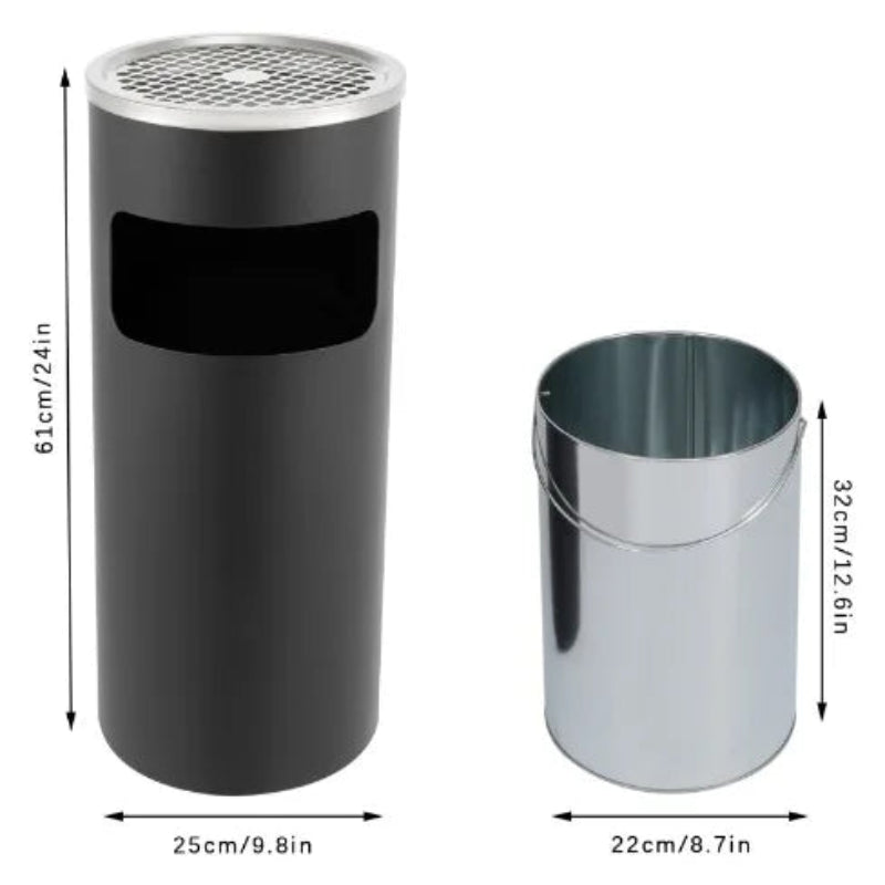 Dimension de la Poubelle exterieure noire 15L