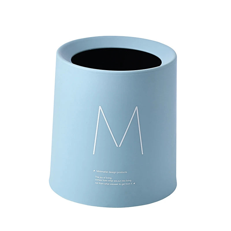 Mini poubelle de bureau bleue m