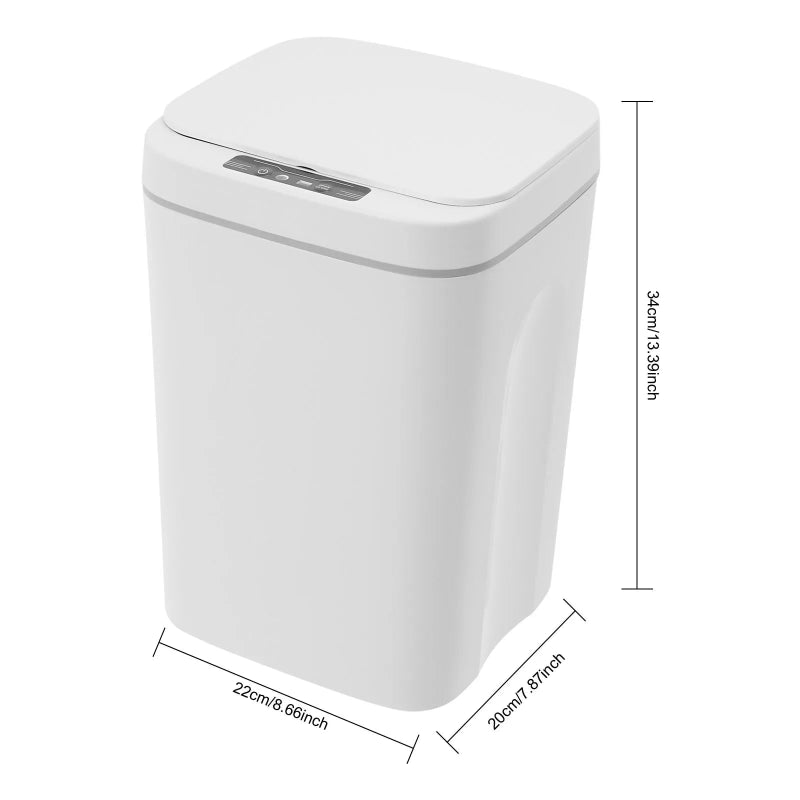 Dimension de la Poubelle automatique blanche 12L
