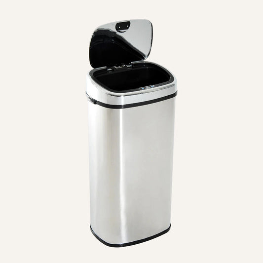 Poubelle automatique blanche 68L