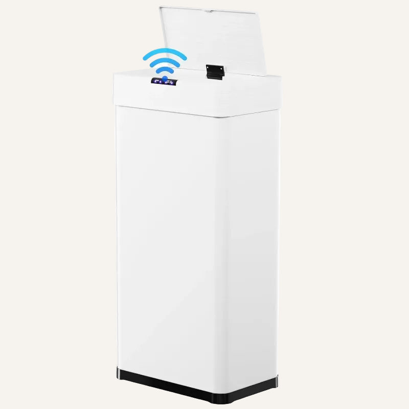 Poubelle automatique cuisine blanche