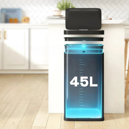 La capacité de la poubelle automatique noire 45L
