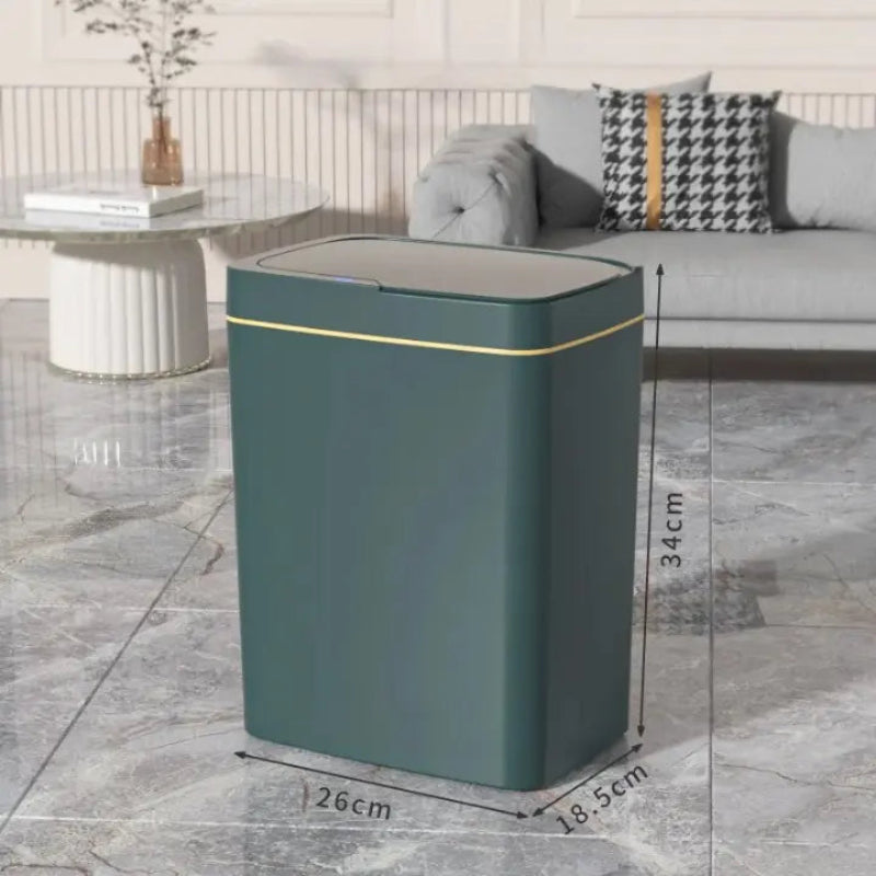 Dimension de la Poubelle automatique verte 15L