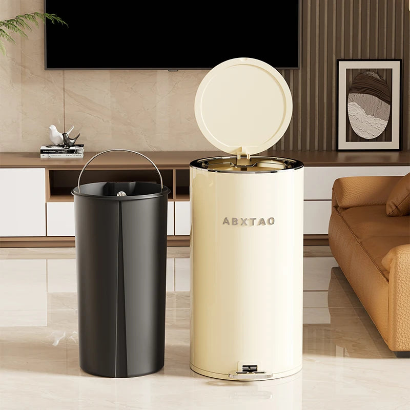 Le seau de la Poubelle beige en metal 20L