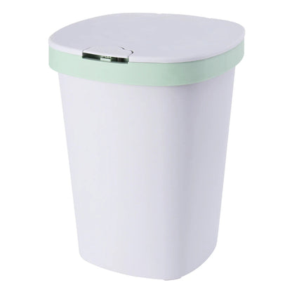 Poubelle à couvercle en plastique verte
