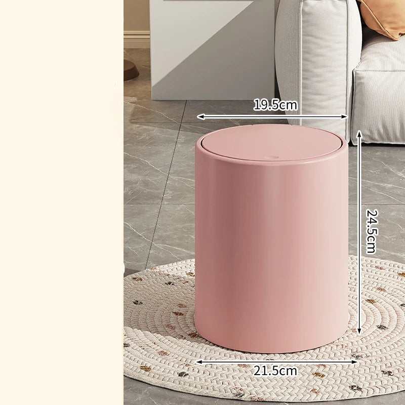 Poubelle à couvercle à pression rose dimension