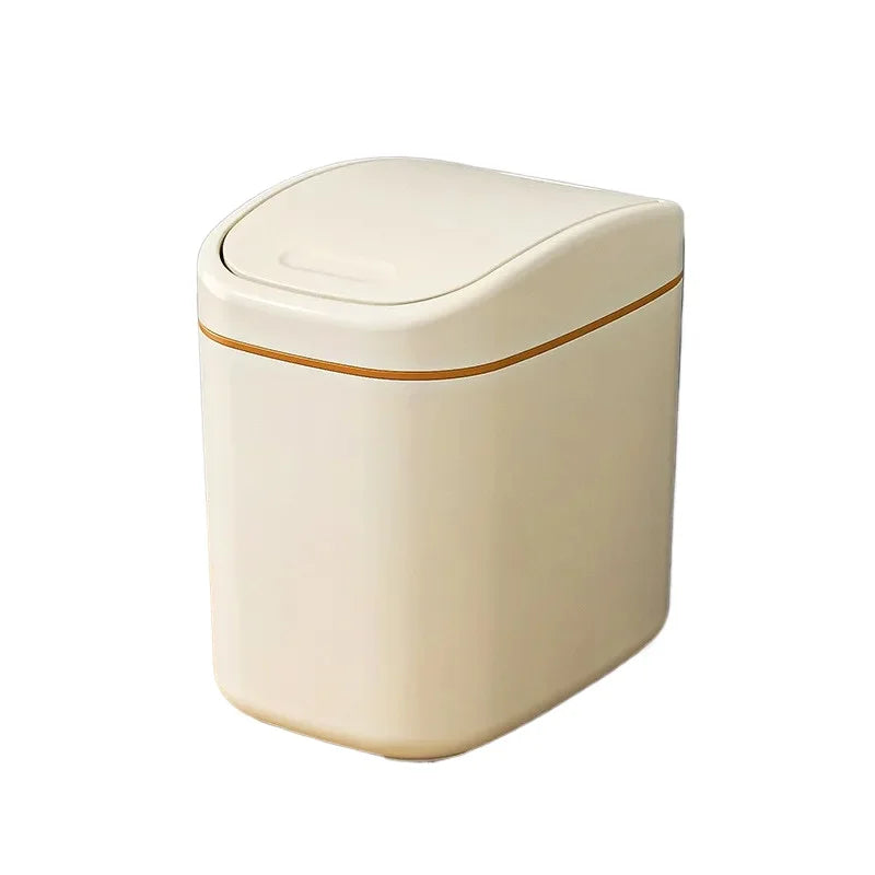 Poubelle de bureau en plastique beige