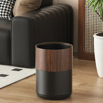 Poubelle de chambre 10L grain de bois