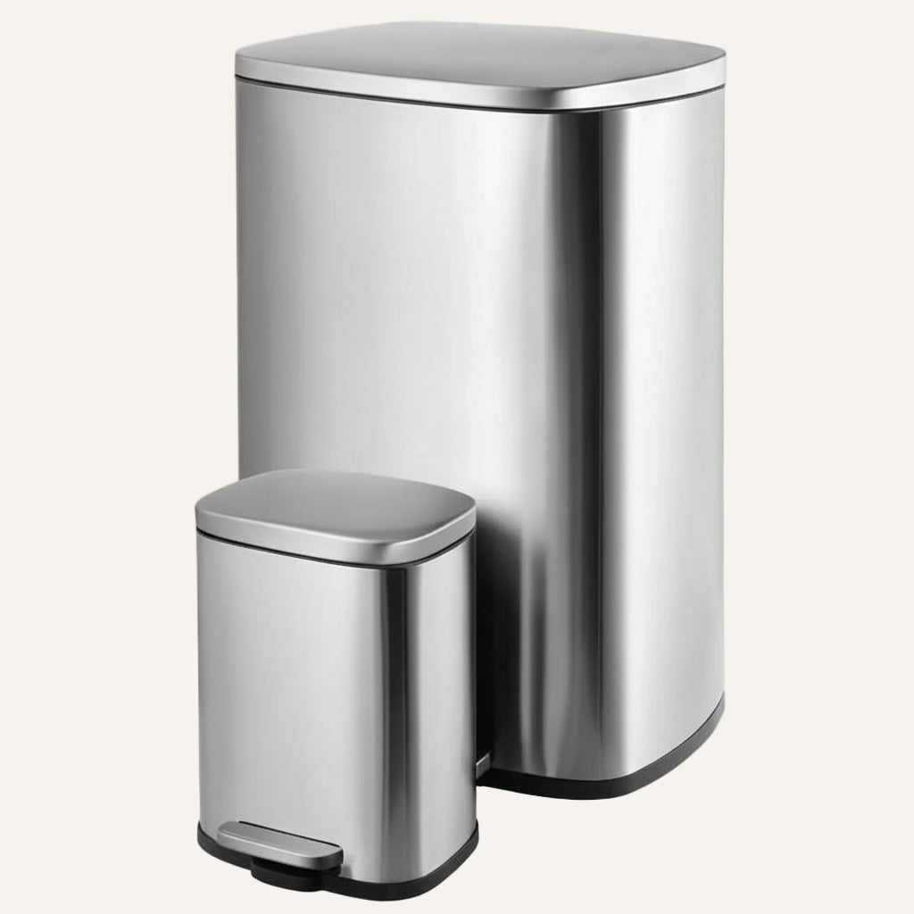 Poubelle de cuisine 50L + 5L en inox