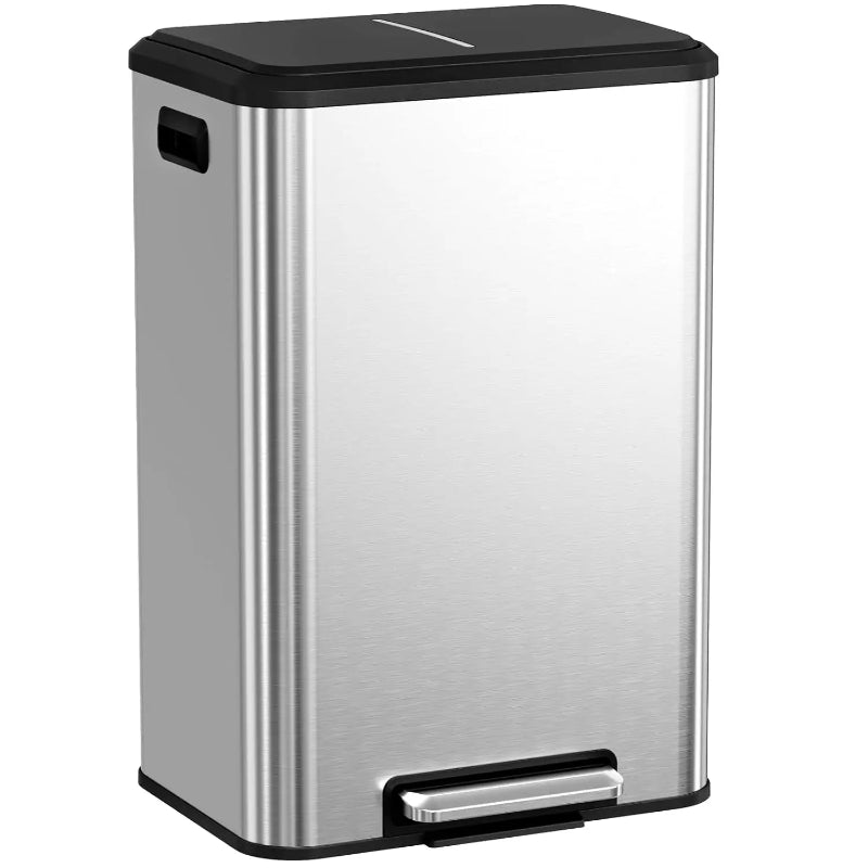 Poubelle de cuisine argentee 40L seul
