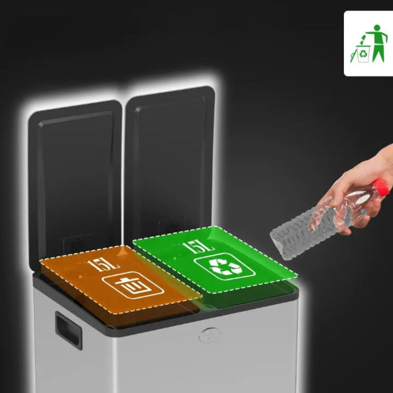 Capacité de la Poubelle de cuisine à double compartiment