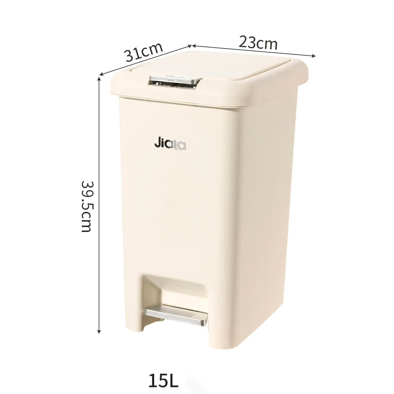 Dimension de la Poubelle de cuisine à pédale beige 15L