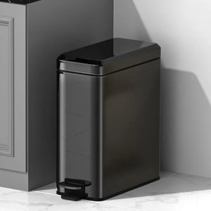 Poubelle de cuisine à pedale en inox noire titane