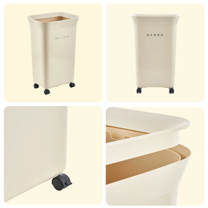 Poubelle de cuisine à roulettes 20L blanche