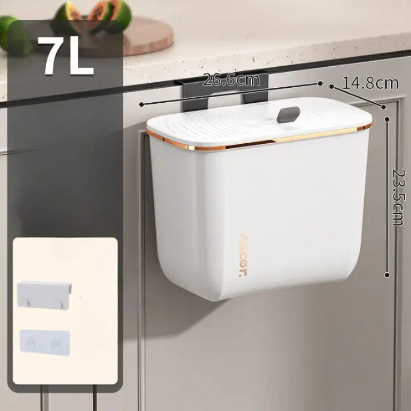 Dimension de la Poubelle de cuisine suspendue blanche 7L