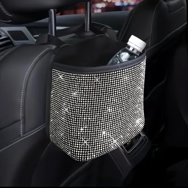 Poubelle de voiture en cristal brillant