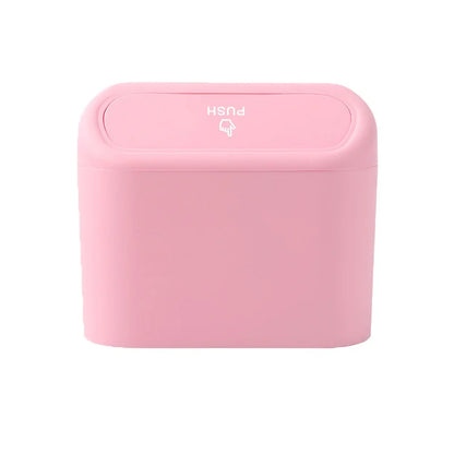 Poubelle de voiture suspendue push rose