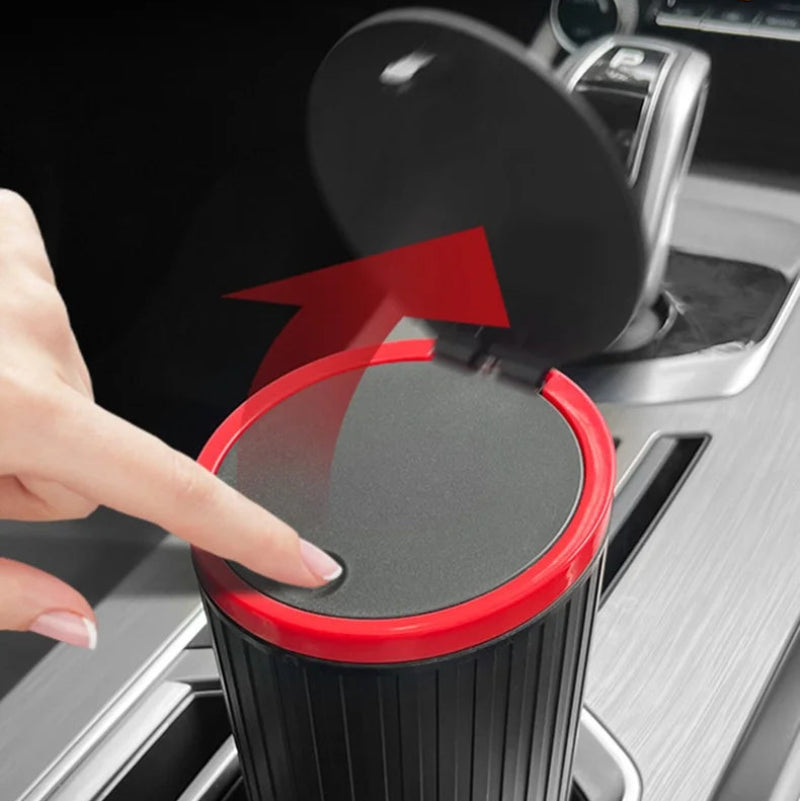 Poubelle de voiture universelle noire couvercle push
