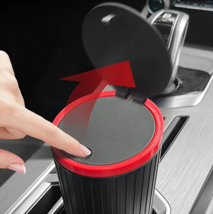 Poubelle de voiture universelle noire couvercle push