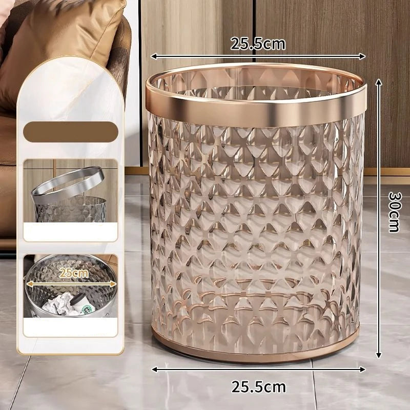 Dimension de la Poubelle design moderne 10L champagne gold