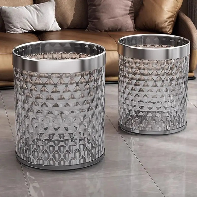 Poubelle design moderne 10L transparente grise