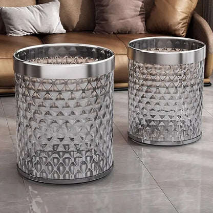 Poubelle design moderne 10L transparente grise