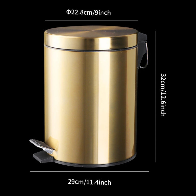 Dimension de la Poubelle doree 5L 