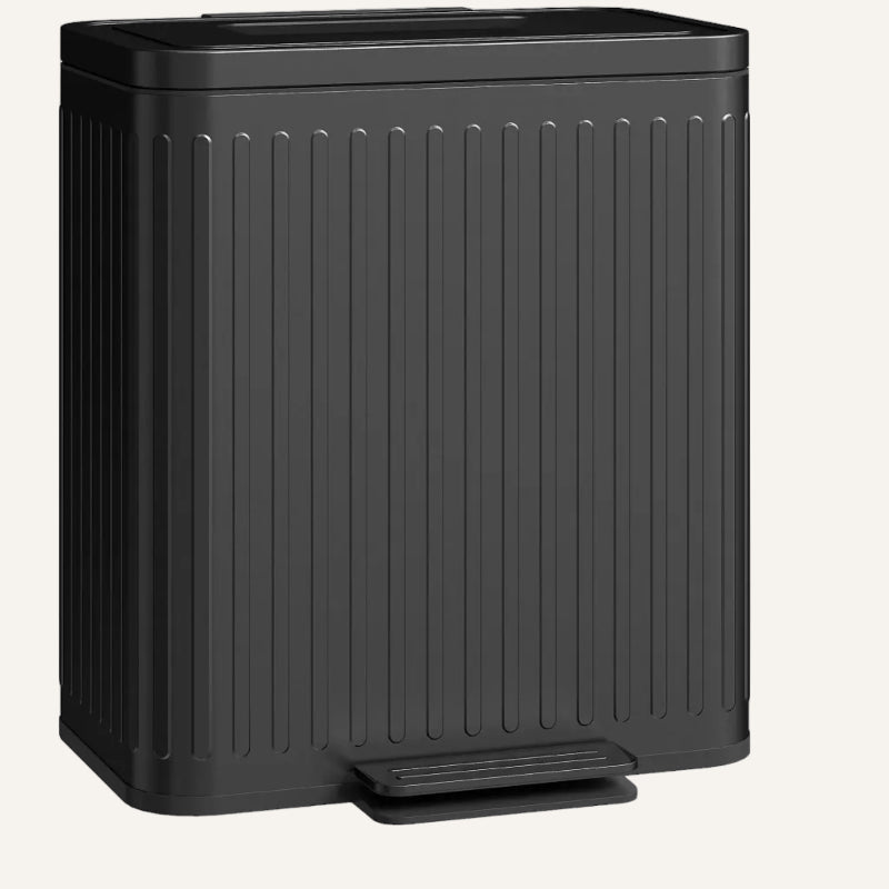 Poubelle double compartiment 2x20L noire