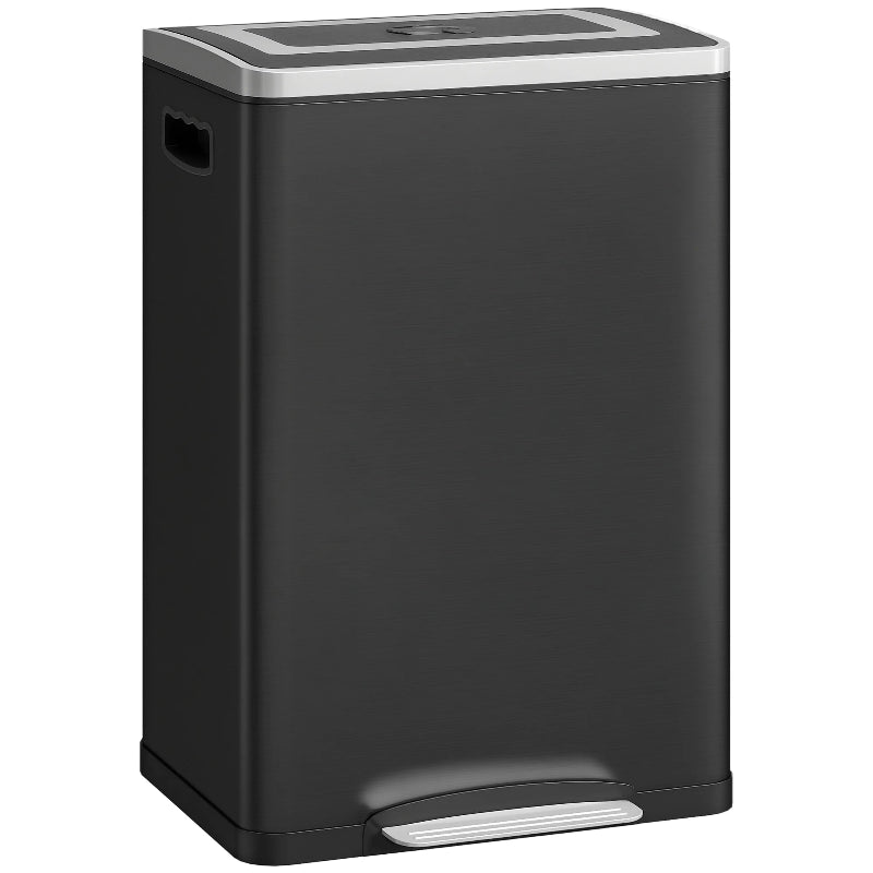 Poubelle double compartiment 40L noire