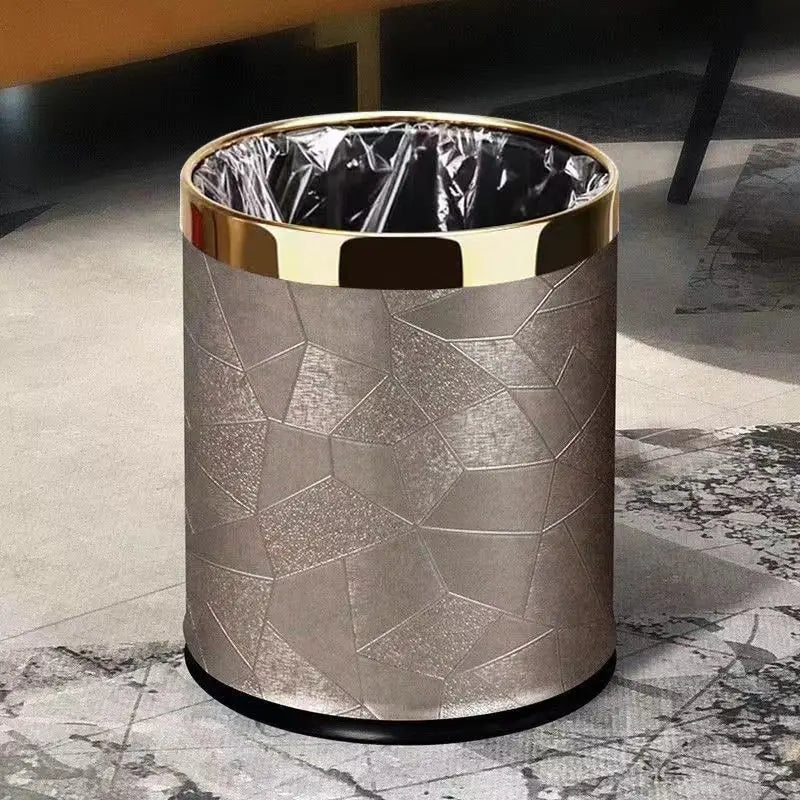 Poubelle à double paroi 10L marron