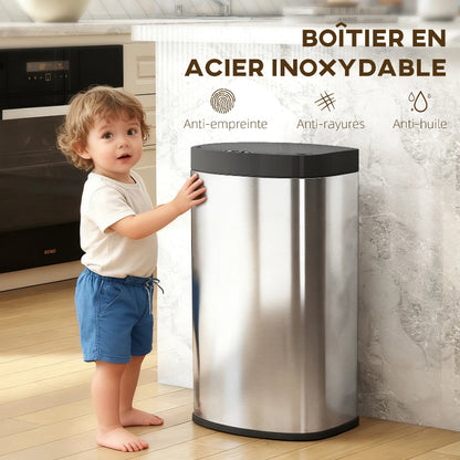 La matière de la Poubelle electrique 55L en inox