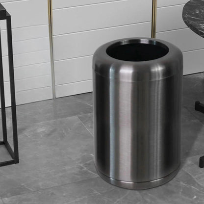 Poubelle en inox ronde 8L grise