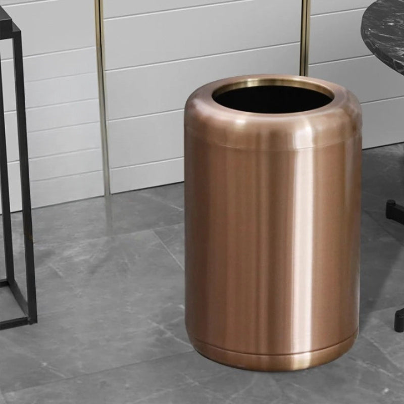 Poubelle en inox ronde 8L rose