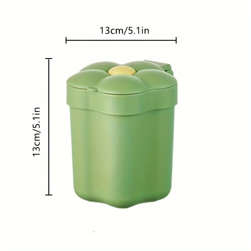 Dimension de la Poubelle en plastique design fleurie