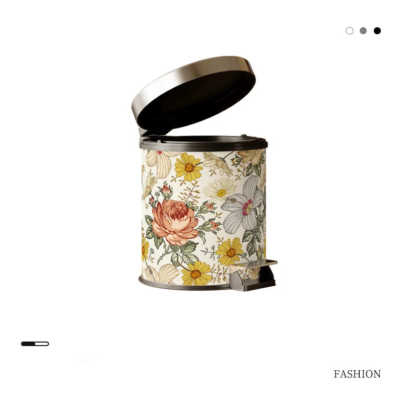 Poubelle fleurie 10L style 8