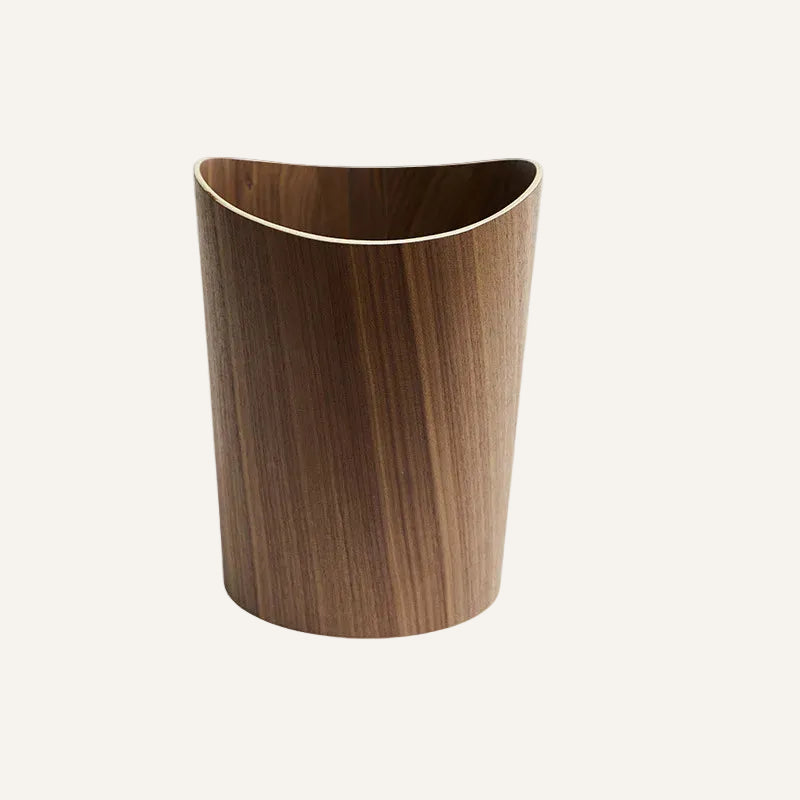 Poubelle japonaise en bois foncée
