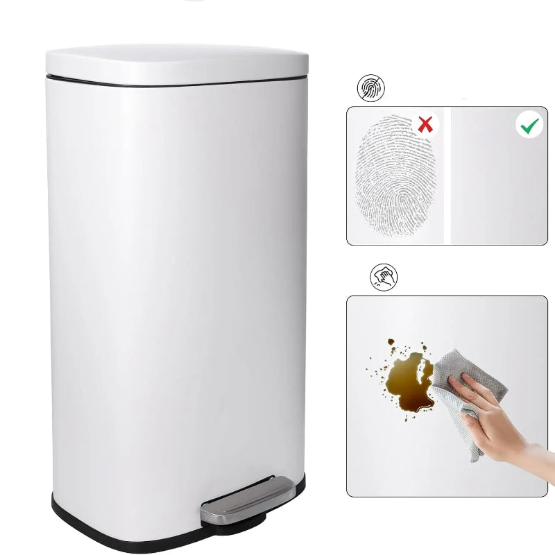 Matière de la Poubelle à pédale blanche 30L