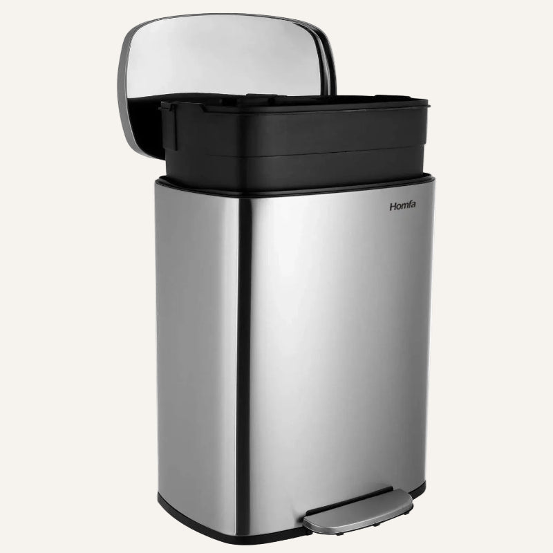 Poubelle à pedale en inox 50L bac