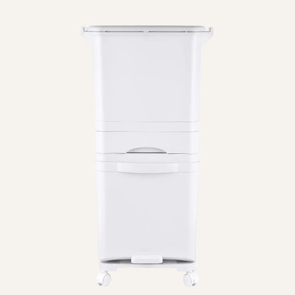 Poubelle à tri selectif blanche 42L