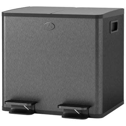Poubelle double compartiment 2x15L noire