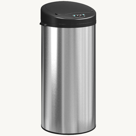 poubelle automatique 30L argentee