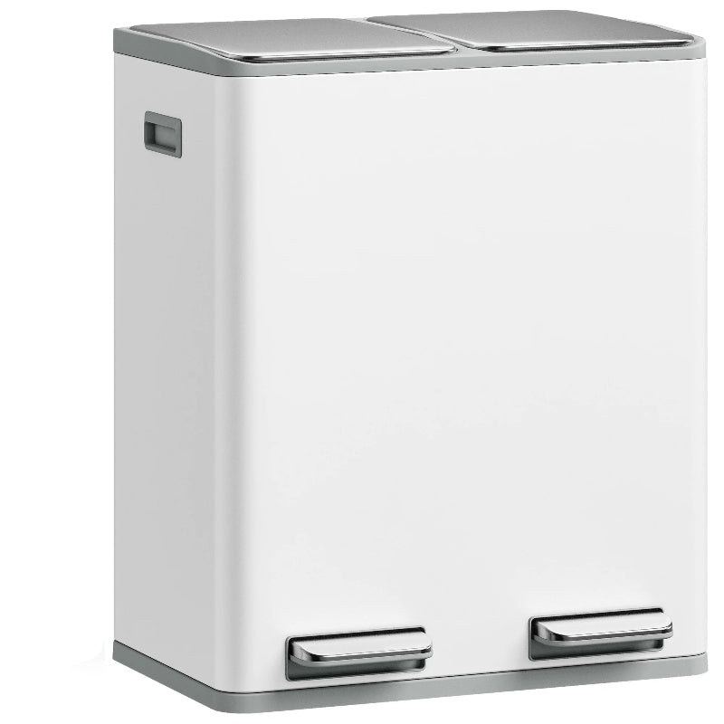 poubelle double 2x30L blanche