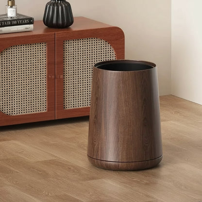 poubelle en metal imitation bois 8L