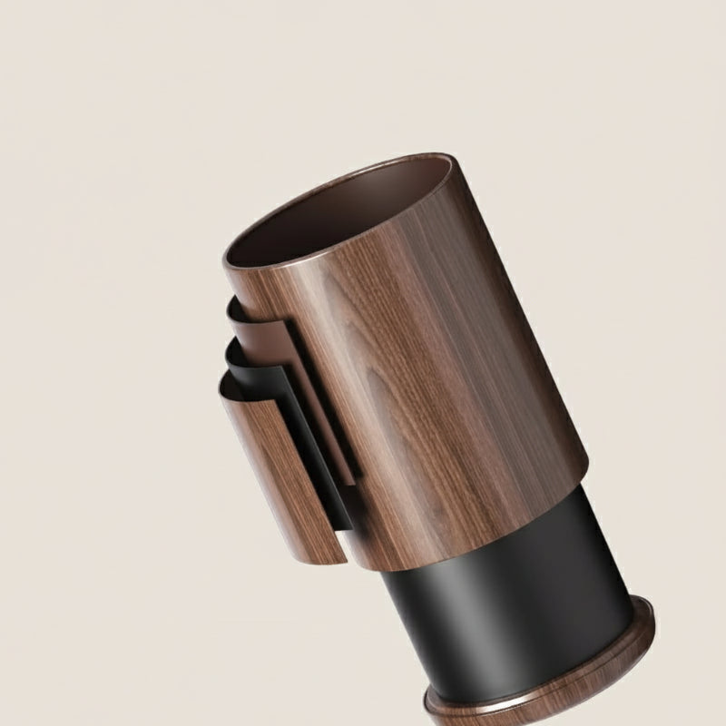Matière de la poubelle en metal imitation bois