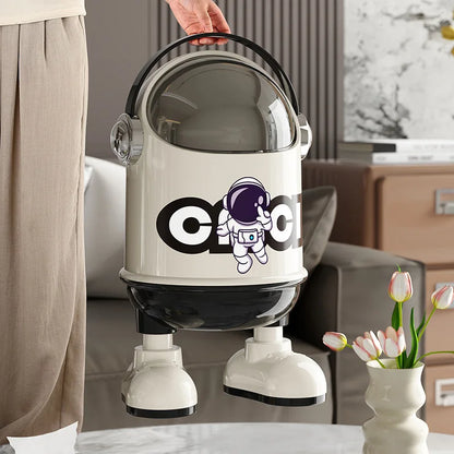 La poubelle en plastique design astronaute transportable