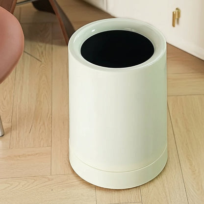 poubelle en plastique design minimaliste ronde blanche