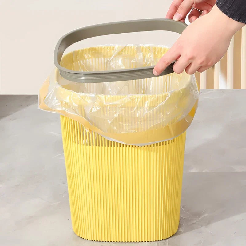 poubelle nordique jaune avec sac poubelle