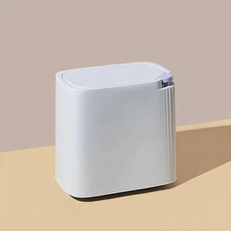 poubelle salle de bain rectangulaire blanche 9L