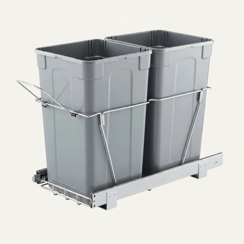 poubelle sous evier grise 50L
